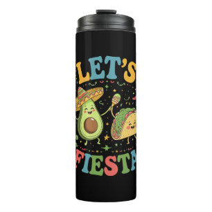 Lasst uns Fiesta Avocado und Tacos Cinco de Mayo Thermosbecher