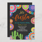 Lasst uns Fiesta Baby Dusche Einladung Mexican Cac (Vorne/Hinten)