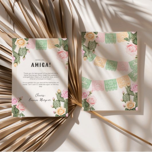 Lasst uns Fiesta Bachelorette Weekend Dankeschön-K Dankeskarte