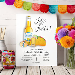 Lasst uns Fiesta Beer tequila erschießen Taco Birt Einladung