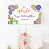 Lasst uns Fiesta Birthday Banner mexikanische Kakt (Insitu)