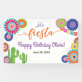 Lasst uns Fiesta Birthday Banner mexikanische Kakt