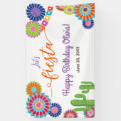 Lasst uns Fiesta Birthday Banner mexikanische Kakt (Vertikal)