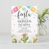 Lasst uns Fiesta Birthday Einladung White (Stehend Vorderseite)