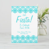 Lasst uns Fiesta! Blue Customizable Invite Einladung (Stehend Vorderseite)