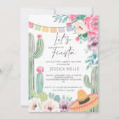 Lasst uns Fiesta Cactus Brautparty Einladung (Vorderseite)