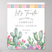 Lasst uns Fiesta Cactus Brautparty Willkommen Poster (Vorne)