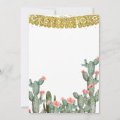 Lasst uns Fiesta Cactus Mexican Brautparty Einladung (Rückseite)