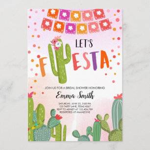 Lasst uns Fiesta Cactus Mexican Fiesta Couples Sho Einladung