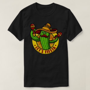 Lasst uns Fiesta Cactus mit Sombrero Cinco de mayo T-Shirt