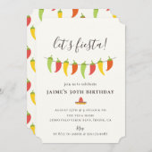 Lasst uns Fiesta Chili Pepper Birthday Party mache Einladung (Vorne/Hinten)