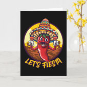 Lasst uns Fiesta Chili Sombrero Rattles Mexiko Karte (Gelbe Blume)