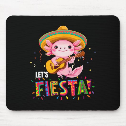 Lasst uns Fiesta Cinco De Mayo Axolotl Mit Sombrer Mousepad (Vorne)