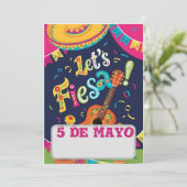 Lasst uns Fiesta cinco de mayo Einladung (Stehend Vorderseite)