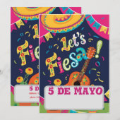 Lasst uns Fiesta cinco de mayo Einladung (Vorne/Hinten)