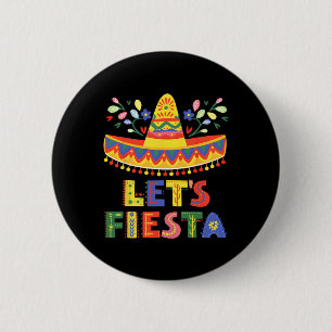 Lasst uns Fiesta Cinco De Mayo Guitar Funny Mexica Button