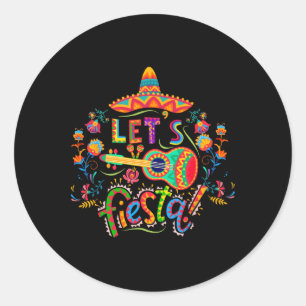 Lasst uns Fiesta Cinco De Mayo Mexikanische Party Runder Aufkleber