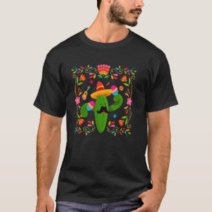 Lasst uns Fiesta Cinco De Mayo mit Gitarre Kaktus  T-Shirt