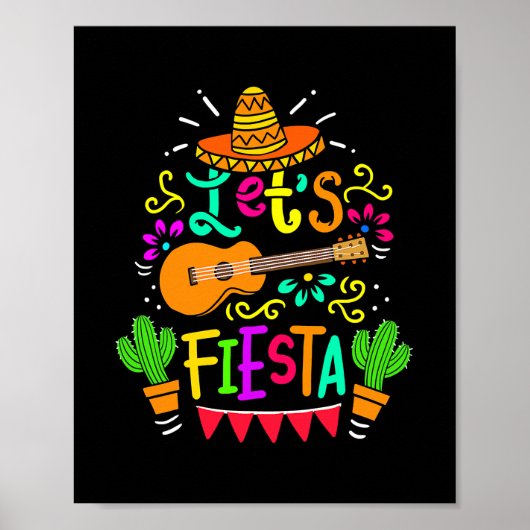 Lasst uns Fiesta Cinco De Mayo Party mexikanische  Poster (Vorne)