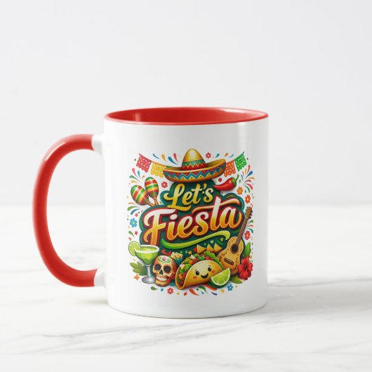 Lasst uns Fiesta Cinco De Mayo Tasse – Farbige Mex (Links)