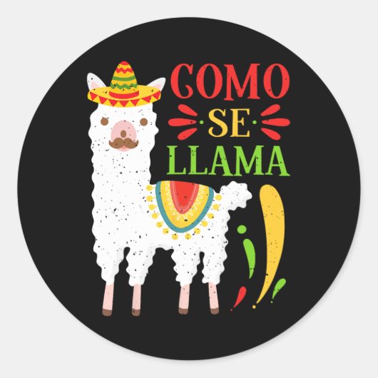 Lasst uns Fiesta Como Te Llamas Cinco De Mayo Como Runder Aufkleber (Vorderseite)