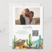 Lasst uns Fiesta Desert QR Code Foto Brautparty Einladung (Rückseite)