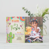 Lasst uns Fiesta Einladung mexikanische Geburtstag (Stehend Vorderseite)