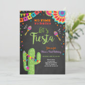 Lasst uns Fiesta Einladung mexikanische Geburtstag (Stehend Vorderseite)