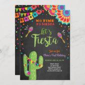 Lasst uns Fiesta Einladung mexikanische Geburtstag (Vorne/Hinten)
