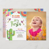 Lasst uns Fiesta Einladung mexikanische Geburtstag (Vorne/Hinten)