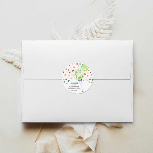 Lasst uns Fiesta-Engagement-Partei für die Gunst Runder Aufkleber