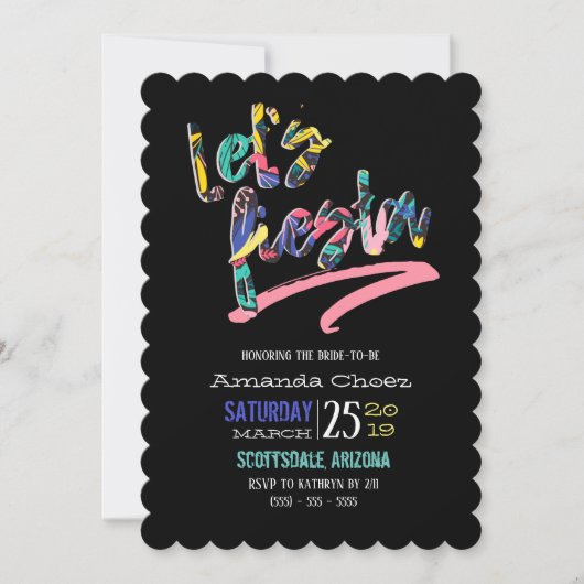 Lasst uns Fiesta farbenfrohen Junggeselinnen-Absch Einladung (Vorderseite)