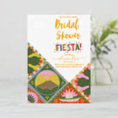 Lasst uns Fiesta Floral Fiesta mexikanisches Braut Einladung (Stehend Vorderseite)