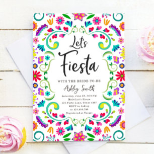 Lasst uns Fiesta Floral Fiesta mexikanisches Braut Einladung