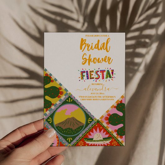 Lasst uns Fiesta Floral Fiesta mexikanisches Braut Einladung