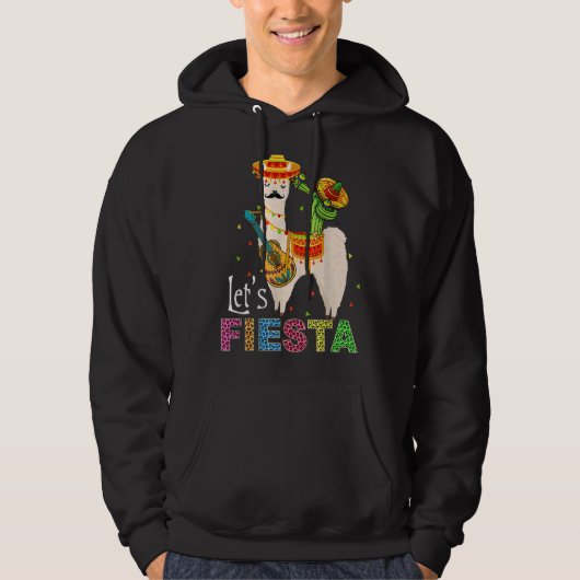 Lasst uns Fiesta Llama Cinco De Mayo Cactus Sombre Hoodie (Vorderseite)