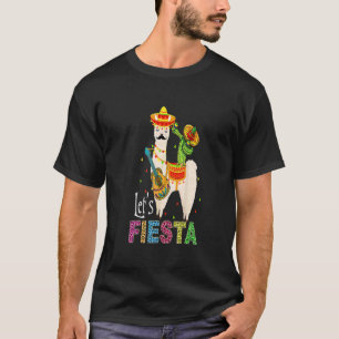 Lasst uns Fiesta Llama Cinco De Mayo Cactus Sombre T-Shirt