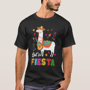 Lasst uns Fiesta Llama Cinco De Mayo Cactus Sombre T-Shirt
