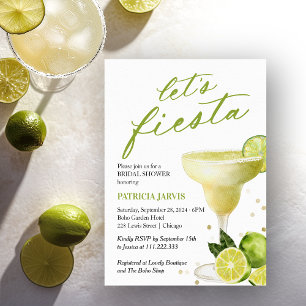 Lasst uns Fiesta Margarita Cocktail Brautparty fei Einladung