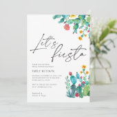 Lasst uns Fiesta Mexican Bridal Shower Einladung (Stehend Vorderseite)