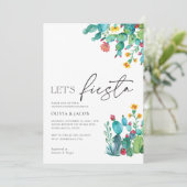 Lasst uns Fiesta Mexican Couples Dusche Einladung (Stehend Vorderseite)