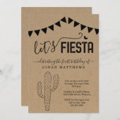 Lasst uns Fiesta Mexican Theme Birthday Party mach Einladung (Vorne/Hinten)