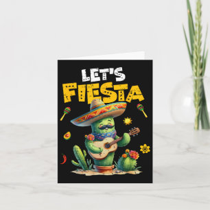 Lasst uns Fiesta Mexico Fiesta Taco Guitar Cactus Karte