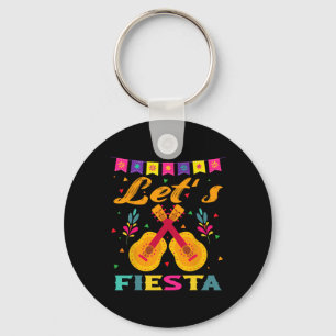 Lasst uns Fiesta mexikanische Gitarre Cinco De May Schlüsselanhänger