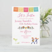 Lasst uns Fiesta Party einladen Einladung (Stehend Vorderseite)