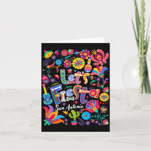Lasst uns Fiesta San Antonio Floral Lustig Cinco D Karte