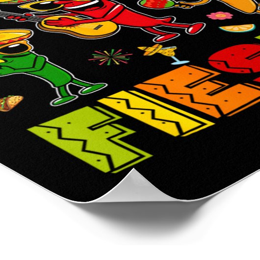 Lasst uns Fiesta Shirt Mexican Party Let's Fiesta Poster (Ecke)