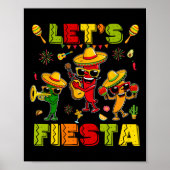 Lasst uns Fiesta Shirt Mexican Party Let's Fiesta Poster (Vorne)