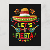 Lasst uns Fiesta Sombrero Happy Cinco De Mayo Part Postkarte (Vorderseite)