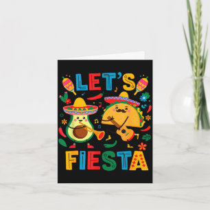 Lasst uns Fiesta-Taco-Avocado-Witz Cinco de Mayo f Karte
